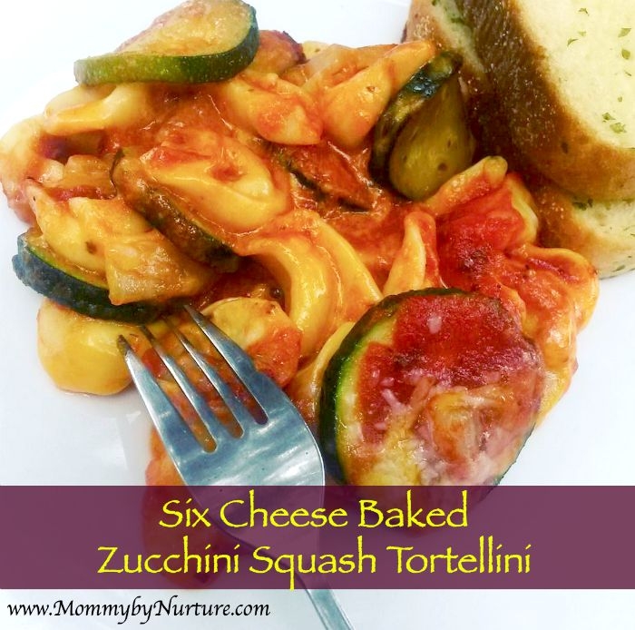 Vegetarian Six Cheese Baked Zucchini Squash Tortellini