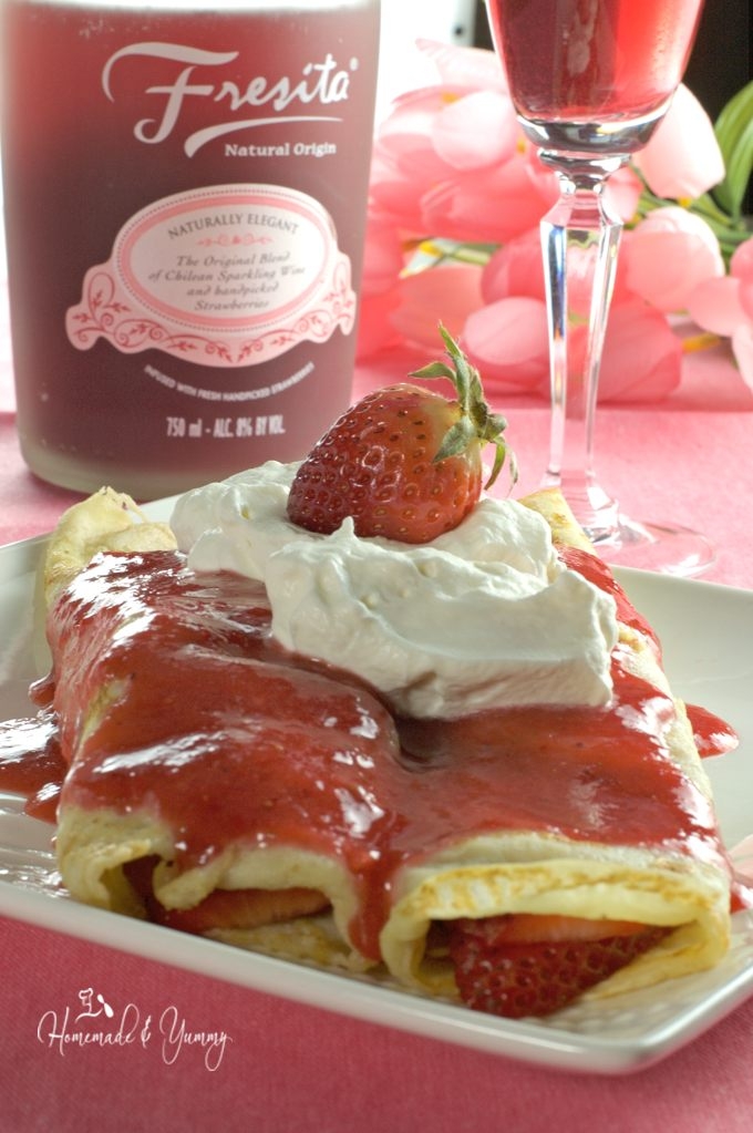 Sparkling Strawberry Crepes
