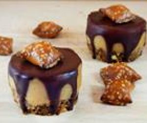 Chocolate Peanut Butter Pretzel Cheesecakes