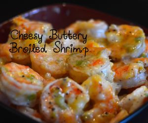 Cheesy Buttery Broiled Shrimp