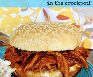 CrockPot BBQ Beer Chicken Sandwiches