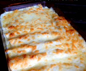 Chicken Enchiladas with Sour Cream White Sauce