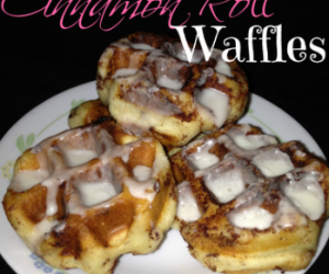 5 Minute Cinnamon Roll Waffles