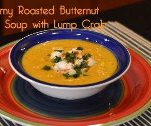 Roasted Butternut Squash Soup with Lump Crab