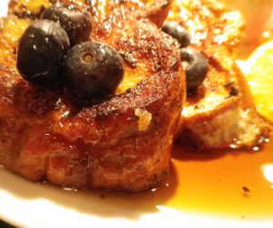 Challah Bread French Toast with Blueberries