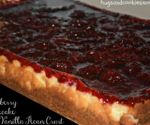 Blackberry Cheesecake Bars on a Vanilla Pecan Crust