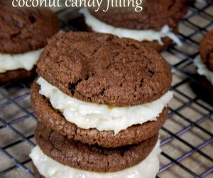 Chewy Chocolate Cookies with Coconut Candy Filling