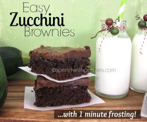 Zucchini Brownies with 1 Minute Frosting