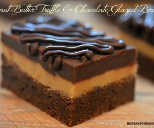 Peanut Butter Truffle Chocolate Glazed Brownies