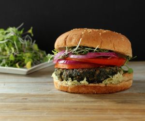 Kale & Portobello Mushroom Veggie Burger