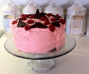 Chocolate Raspberry Cake with Raspberry Buttercream Frosting