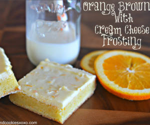 Orange Brownies with Orange Cream Cheese Frosting