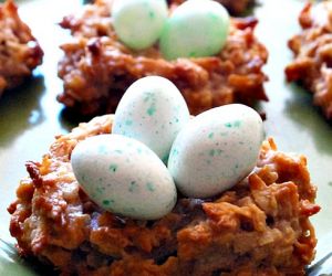 Coconut Macaroon Bird's Nest Cookies