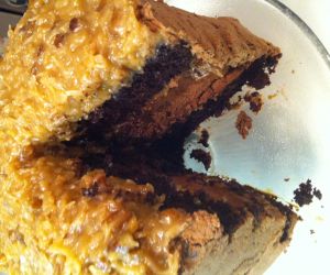 Cheesecake Filled German Chocolate Cake