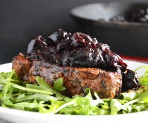 Sage Pork Chops with Cherry Balsamic Glaze