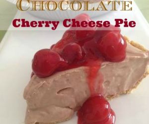 No Bake Chocolate Cherry Cheese Pie