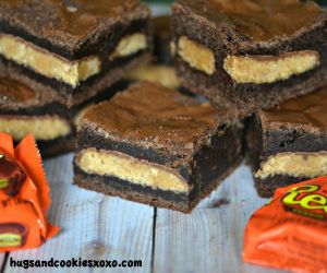 Brownies Stuffed with Reeses Peanut Butter Cups