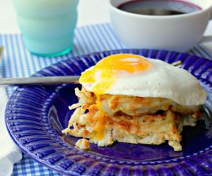 Hash Brown Waffles with a Fried Egg