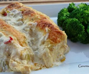 Gluten Free:  Low Fat:  White Chicken Enchilada Casserole