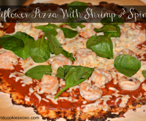 Cauliflower Pizza with Shrimp & Spinach