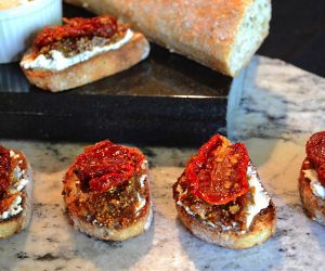 Sun Dried Tomato Fig Jam Bruschetta