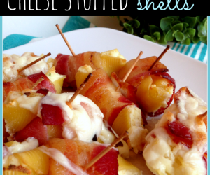 Bacon Wrapped Cheese Stuffed Shells