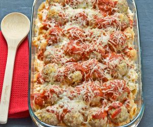 Cheesy Turkey Meatball Casserole