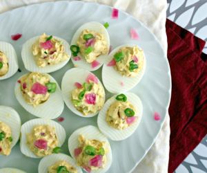 Deviled Eggs with Pickled Onions