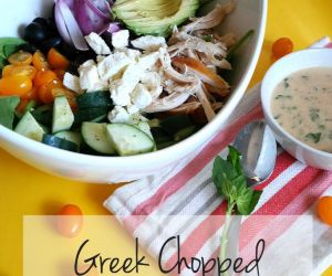 Greek Chopped Salad with Basil Dijon Vinaigrette