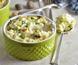 Smashed Cauliflower Gratin with Goat Cheese