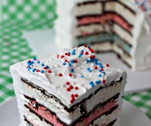 Red White & Blue Ice Cream Sandwich Cake