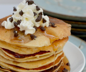 Homemade Chocolate Chip Peanut Butter Pancakes