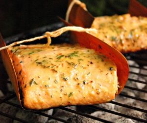 Grilled Cedar Wrapped Salmon