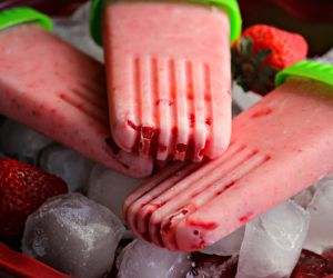 Strawberry Banana Smoothie Popsicles