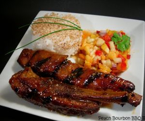 Peach Bourbon BBQ Ribs