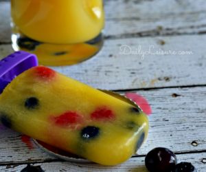 Homemade OJ & Blueberry Popsicles