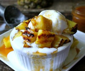 Grilled Pineapple Caramel Sundae