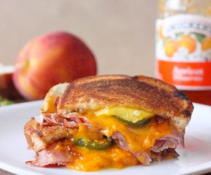 Ham, Peach & Jalapeño Grilled Cheese Sandwich