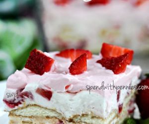 No Bake:  Whipped Strawberry Ice Box Cake