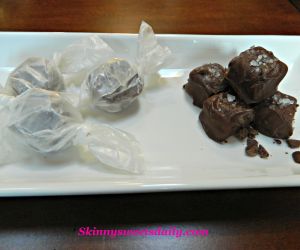 Skinny Chocolate Covered Caramels & Sea Salt