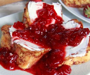 Angel Food Cake French Toast with Cream Cheese