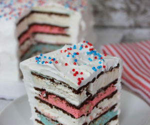 Red White & Blue Ice Cream Sandwich Cake