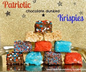 Patriotic Chocolate Dunked Krispies