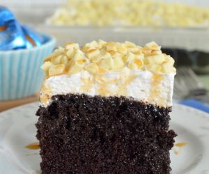 White Chocolate Caramel Poke Cake