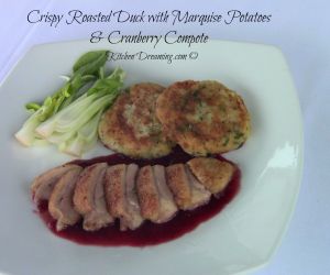 Roasted Duck with Marquise Potatoes & Cranberry Compote