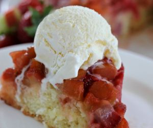 Strawberry Rhubarb Upside Down Cake