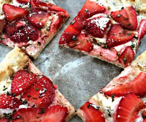 Strawberry Balsamic Pizza with Mint