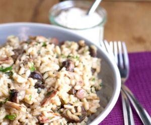 Easy Bacon Mushroom Risotto