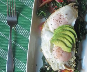 Kale & Avocado Basted Eggs