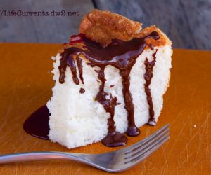 Angel Food Cake with Chocolate Espresso Sauce